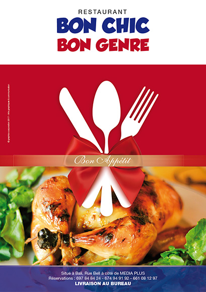 CARTE MENU BON GIC BON GENRE